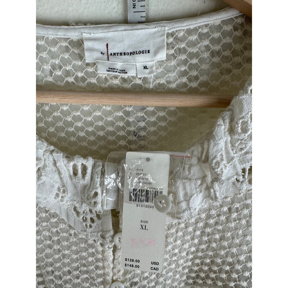 NWT By Anthropologie Embroidered Lace Cropped Jacket Blouse XL - Picture 11 of 14